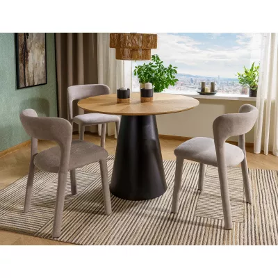 Malý kulatý jídelní stůl ARLO - dub / černý