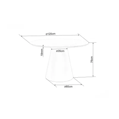 Kulatý jídelní stůl ARLO - dub / kašmír