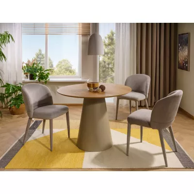 Kulatý jídelní stůl ARLO - dub / kašmír