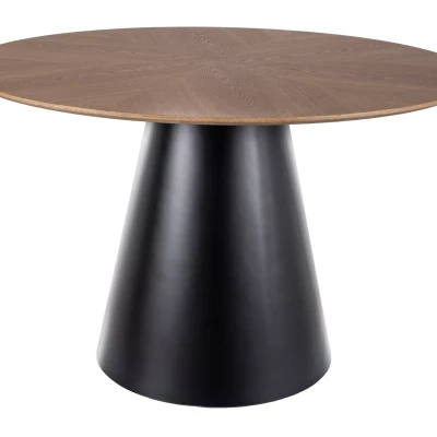 Kulatý jídelní stůl ARLO - dub / černý