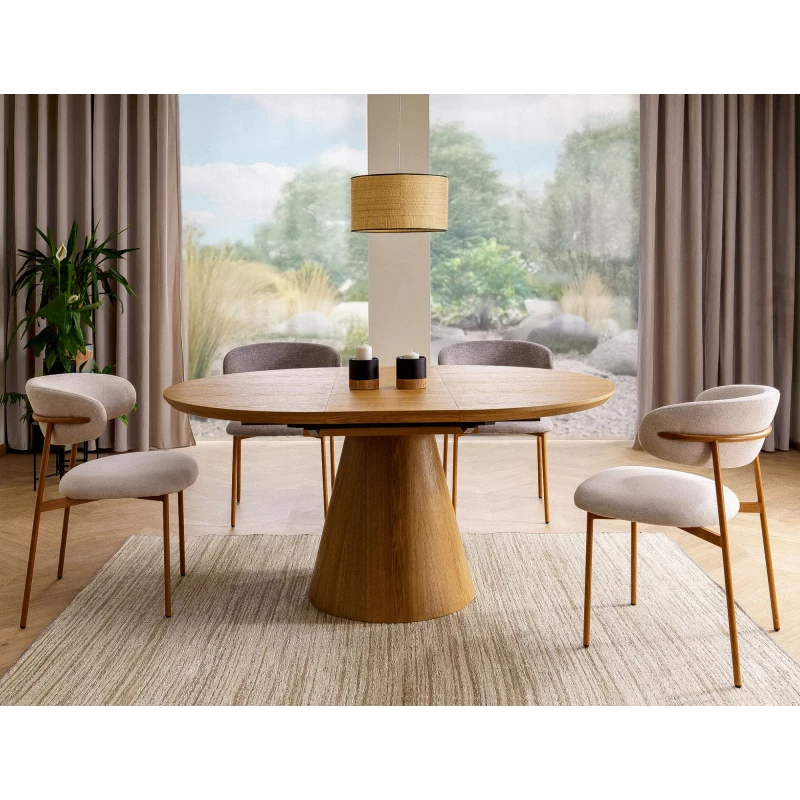 Kulatý rozkládací jídelní stůl ARLO - dub