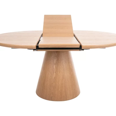 Kulatý rozkládací jídelní stůl ARLO - šedý mramor / černý