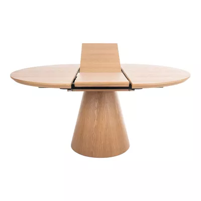 Kulatý rozkládací jídelní stůl ARLO - šedý mramor / černý