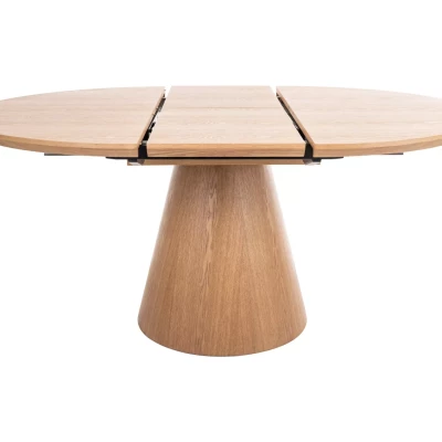 Kulatý rozkládací jídelní stůl ARLO - šedý mramor / černý