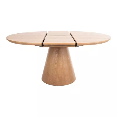 Kulatý rozkládací jídelní stůl ARLO - šedý mramor / černý