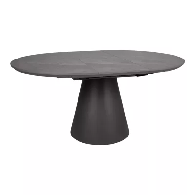 Kulatý rozkládací jídelní stůl ARLO - šedý mramor / černý
