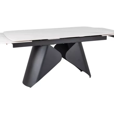 Rozkládací jídelní stůl 160(240)x90 VANGEL - bílý / černý