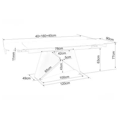 Rozkládací jídelní stůl 160(240)x90 VANGEL - bílý / černý