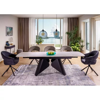 Rozkládací jídelní stůl 160(240)x90 VANGEL - bílý / černý