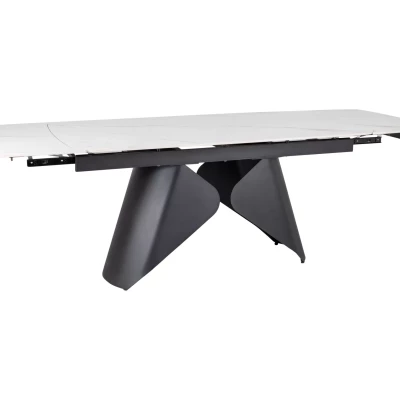 Rozkládací jídelní stůl 160(240)x90 VANGEL - bílý / černý