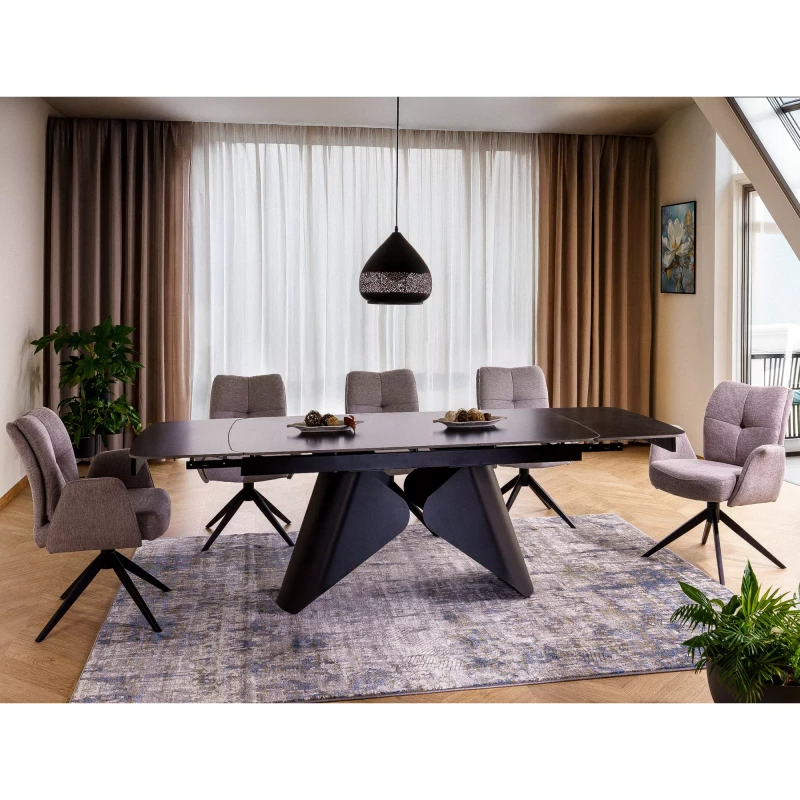 Rozkládací jídelní stůl 160(240)x90 VANGEL - černý