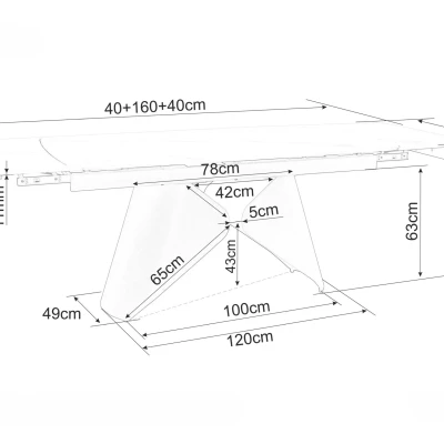 Rozkládací jídelní stůl 160(240)x90 VANGEL - černý