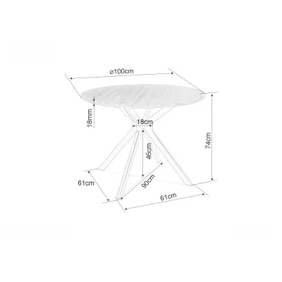 Malý kulatý jídelní stůl ATTILA - dub / černý
