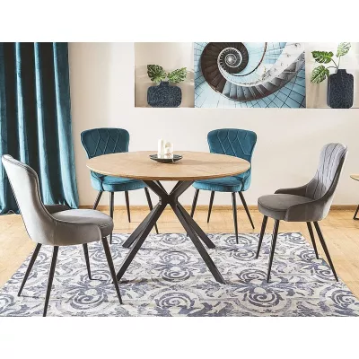 Malý kulatý jídelní stůl ATTILA - dub / černý