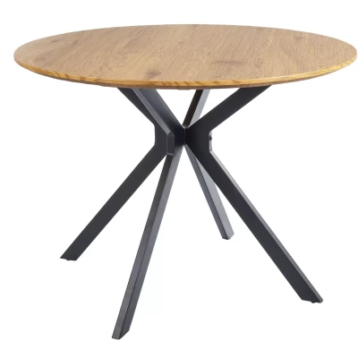 Malý kulatý jídelní stůl ATTILA - dub / černý