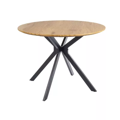 Malý kulatý jídelní stůl ATTILA - dub / černý