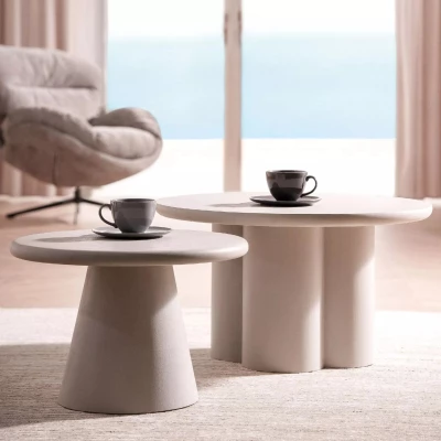 Kulatý konferenční stolek MARCUS - světle šedý