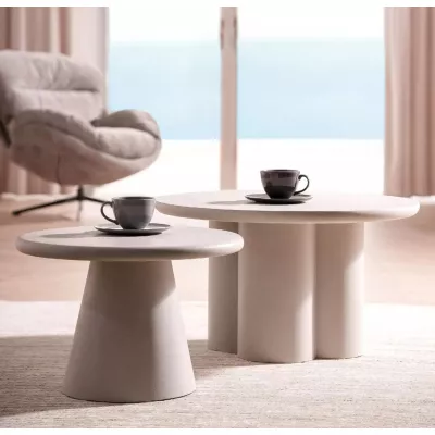 Kulatý konferenční stolek MARCUS - světle šedý