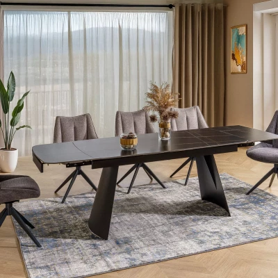 Rozkládací jídelní stůl 160(240)x90 TAITO - černý