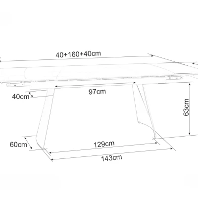 Rozkládací jídelní stůl 160(240)x90 TAITO - černý