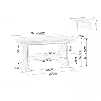 Rozkládací konferenční stolek METOD - dub sonoma