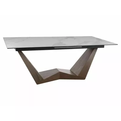 Rozkládací jídelní stůl ARMEN - bílý / ořech