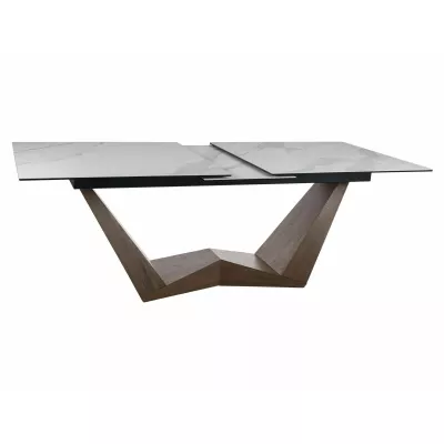 Rozkládací jídelní stůl ARMEN - bílý / ořech