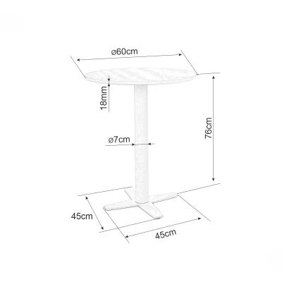 Kulatý barový stůl ANDREI - bílý
