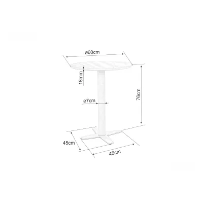 Kulatý barový stůl ANDREI - bílý