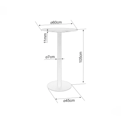 Kulatý barový stůl ANDREI - černý