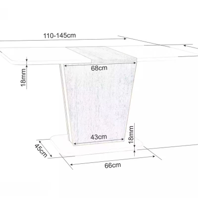 Rozkládací jídelní stůl FERKO - kašmír / dub cremona