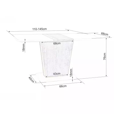 Rozkládací jídelní stůl FERKO - kašmír / dub cremona