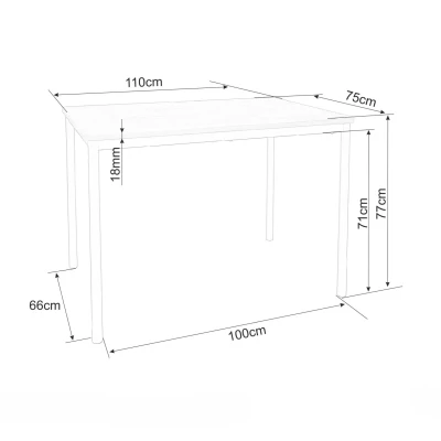 Jídelní stůl AMOUR - dub artisan / černý