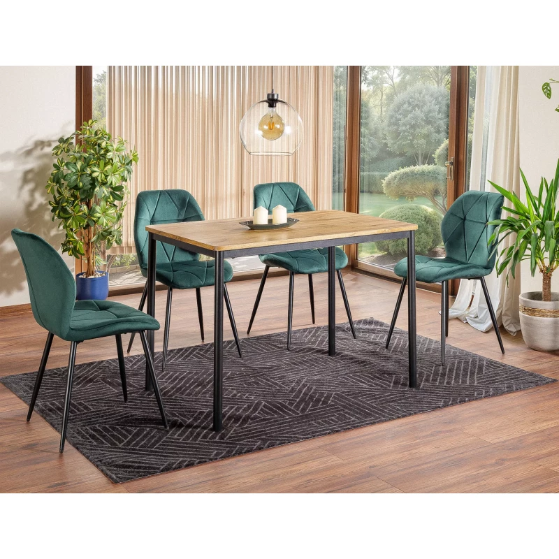 Jídelní stůl AMOUR - dub artisan / černý