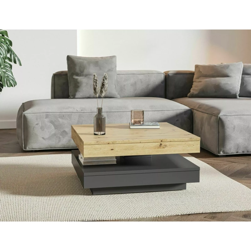 Konferenční stolek ADRIANO - antracit / dub artisan
