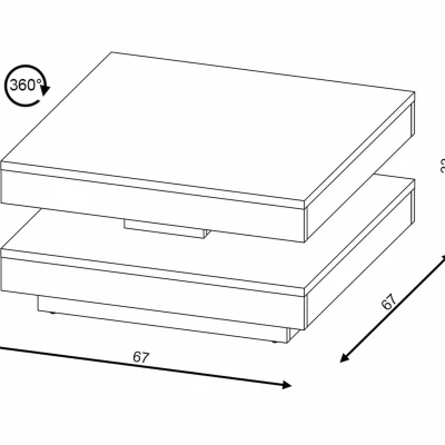 Konferenční stolek ADRIANO - antracit / dub artisan