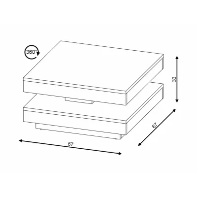 Konferenční stolek ADRIANO - antracit / dub artisan