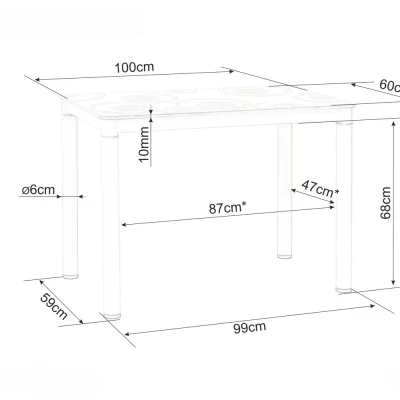 Jídelní stůl HAJK 1 - bílý mramor / černý