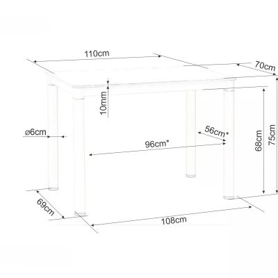 Kuchyňský stůl HAJK 1 - bílý mramor / černý