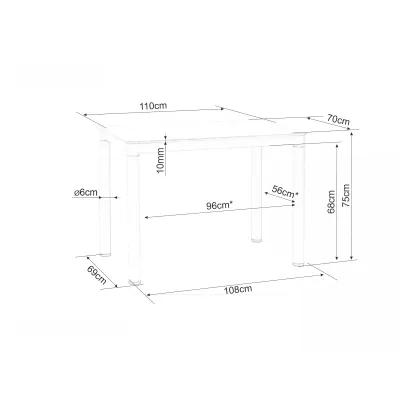 Kuchyňský stůl HAJK 1 - bílý mramor / černý