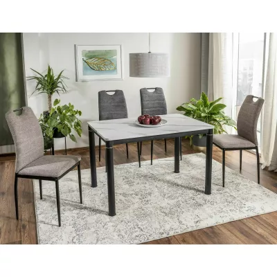 Kuchyňský stůl HAJK 1 - bílý mramor / černý