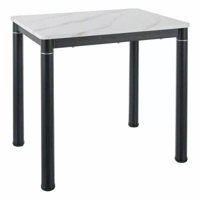 Malý jídelní stůl HAJK 1 - bílý mramor / černý