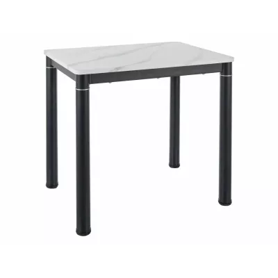 Malý jídelní stůl HAJK 1 - bílý mramor / černý
