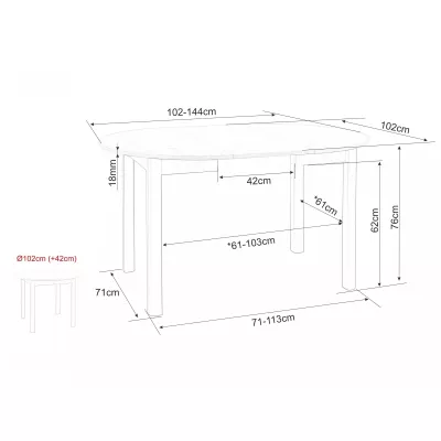 Rozkládací jídelní stůl EMERSON 1 - dub cremona / kašmír