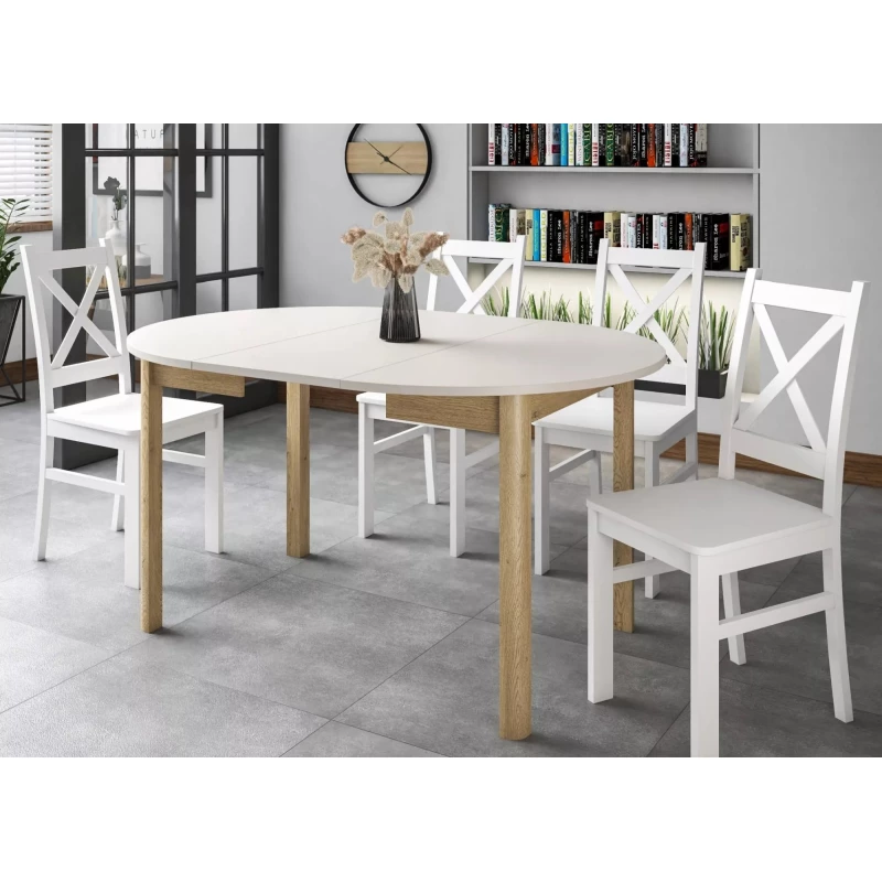 Rozkládací jídelní stůl EMERSON 1 - kašmír / dub cremona