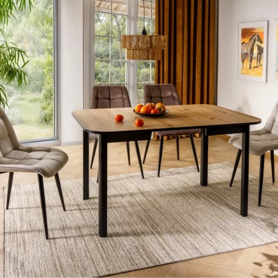 Malý rozkládací jídelní stůl EMERSON 2 - dub artisan / černý