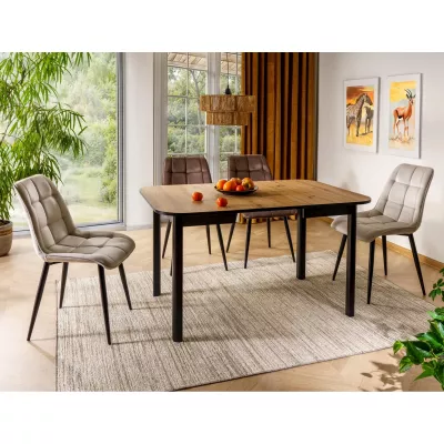 Malý rozkládací jídelní stůl EMERSON 2 - dub artisan / černý