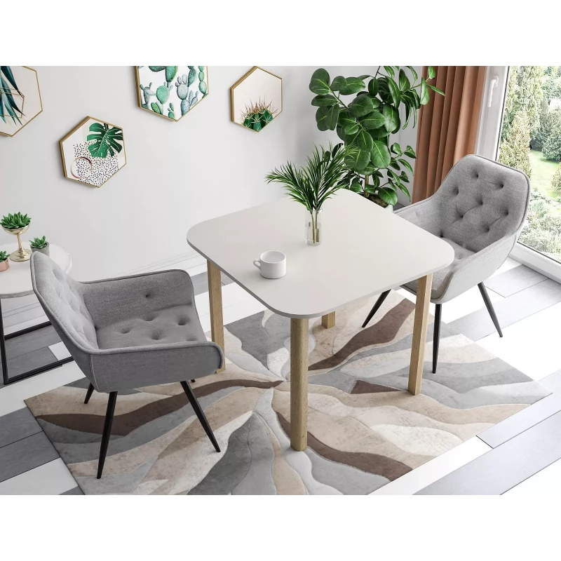 Malý rozkládací jídelní stůl EMERSON 2 - kašmír / dub cremona