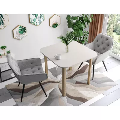 Malý rozkládací jídelní stůl EMERSON 2 - kašmír / dub cremona