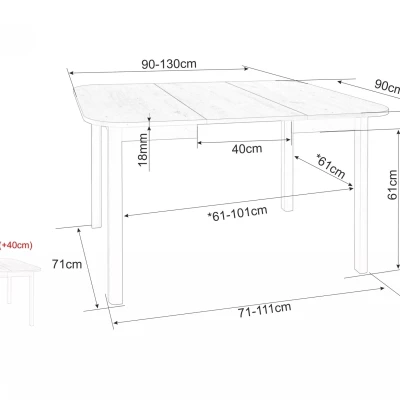 Malý rozkládací jídelní stůl EMERSON 2 - kašmír / dub cremona